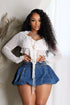 Sasa Mesh Ruffle Crop Top